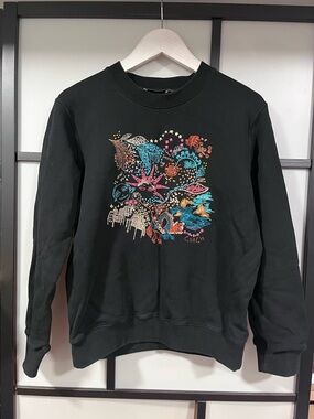 Coach 1941 Intricate Multi-Color Embroidery Crewneck Sweatshirt - Black - M